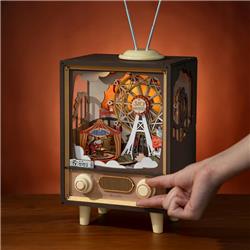 ROKR 3D Wooden Puzzle,Sunset Carnival Music Box,Amusement-Park-Themed