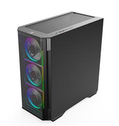 Armoury C802B Tempered Glass Mid-Tower EATX PC Case 3ARGB Fans and ARGB Controller Included -Black