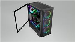 Armoury C802B Tempered Glass Mid-Tower EATX PC Case 3ARGB Fans and ARGB Controller Included -Black