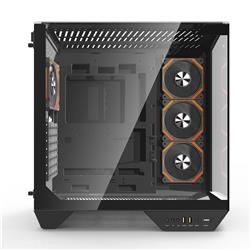 DarkFlash DY470 ATX Panoramic PC Case, 4x ARGB Fans Included, Black