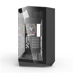 DarkFlash DY470 ATX Panoramic PC Case, 4x ARGB Fans Included, Black