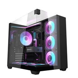 DarkFlash TH285 Triple-sided Transparent Glass ATX Case, Black