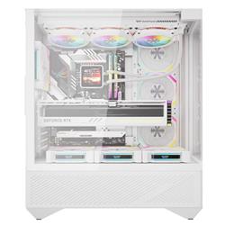DarkFlash DY460 Luxury ATX PC Case, 4x ARGB Fans Included, White