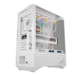 DarkFlash DY460 Luxury ATX PC Case, 4x ARGB Fans Included, White