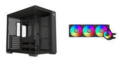 Armoury C708 Tempered Glass Mid-tower, Black+PCCOOLER CPS DA360 PRO ARGB CPU Liquid Cooler