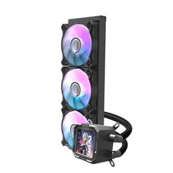 DarkFlash DV360S 360mm Liquid AIO CPU Cooler with LCD Screen, Black