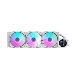 DarkFlash DN360S Refroidisseur de processeur liquide AIO 360 mm avec écran LCD, Blanc