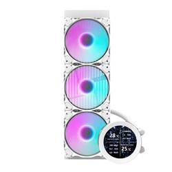 DarkFlash DN360S Refroidisseur de processeur liquide AIO 360 mm avec écran LCD, Blanc