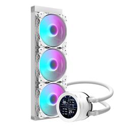 DarkFlash DN360S Refroidisseur de processeur liquide AIO 360 mm avec écran LCD, Blanc