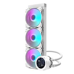 DarkFlash DN360S Refroidisseur de processeur liquide AIO 360 mm avec écran LCD, Blanc