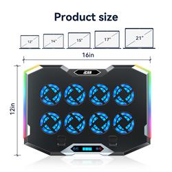 ICAN Gaming Laptop Cooling Pad with 8 Cooling Fans, for Laptop 15-17.3