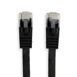 iCAN CAT6 Ethernet Patch Flat Cable, High Speed 1000Mbps 250MHz, UTP 32AWG, 25FT, Black(Open Box)