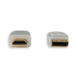 iCAN 28AWG DisplayPort to HDMI Cable, M/M, Gold Plated, 3FT, White