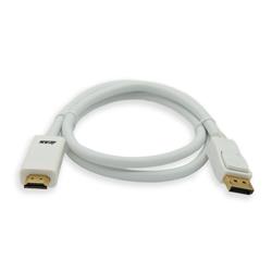 iCAN 28AWG DisplayPort to HDMI Cable, M/M, Gold Plated, 3FT, White