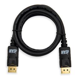 iCAN 28AWG DisplayPort 1.2 Cable, Male to Male, 3FT, Black