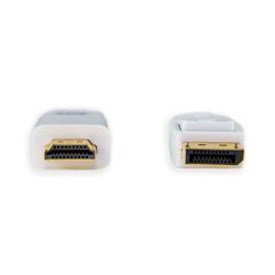 iCAN 28AWG 1080p DisplayPort - HDMI Cable Male to Male Gold-plated White Color - 15 ft.(Open Box)