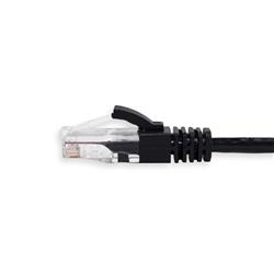 iCAN Super Slim Premium CAT6 LAN Patch Cable, High Speed 1Gbps 250MHz, with Strand-relief Black Boots, 28AWG, 2FT