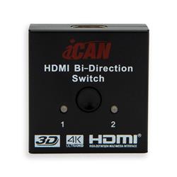 iCAN HDMI 2x1 4K Bi-Direction Switch, Supports 1080P 3D