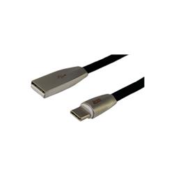 iCAN Type C Cable, Zinc Alloy, LED Indicator, 2M, Black