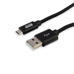 iCAN Micro USB Cable, Nylon Braided, 2M, Black