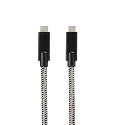 iCAN Premium USB 3.1 Gen 1 Type C to Type C Cable, PD, 100W(20V/5A) , 5Gbps, Nylon Braided, M/M, 3FT, Black & white