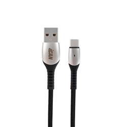 iCAN 6 ft USB Type C Cable, Zinc Alloy, LED Light, Braided, Black