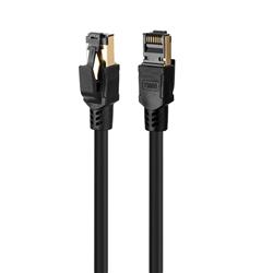 iCAN CAT7 Ethernet Patch Cable, High Speed 10Gbps 600MHz,  Double Shielded S/FTP 26AWG, Gold Plated, 1FT, Black(Open Box)