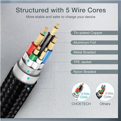 Choetech 60W USB Type C Braided Fast Charging Cable  Combo (4ft + 6ft)(Open Box)