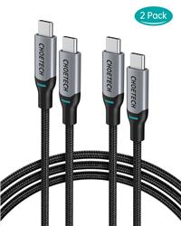 Choetech USB C To USB C Cable (100W) 6ft Braided (2 packs)