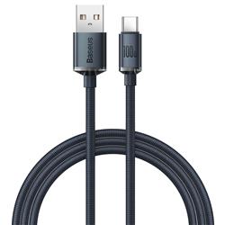 Baseus Crystal Shine Series Fast Charging Data Cable USB-A to Type-C, 1.2m, Black(Open Box)