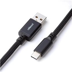 CableMod Pro Coiled Keyboard Cable (Midnight Black, USB A to USB Type C, 150cm)