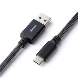 CableMod Pro Coiled Keyboard Cable (Carbon Grey, USB A to USB Type C, 150cm)