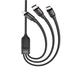 HOCO 3-in-1 Ultra 6A fast charging data cable(for Lightning + Micro USB + Type-C),1.2M(Open Box)