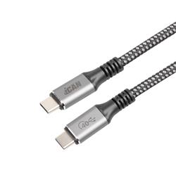 iCAN 4ft USB 4.0 Type-C To Type-C, 40Gbps, 100W Cable, Metal Connector, Braided(Open Box)