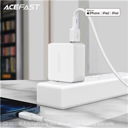 ACEFAST 1.2 Meter MFI USB-A to Lightning Cable, silicone, White(Open Box)