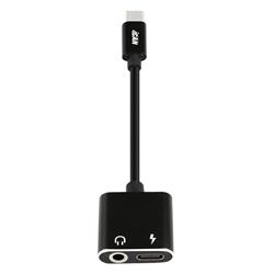 iCAN Type C to 3.5mm Audio + Type C charging Adapter, Dark Grey(Open Box)