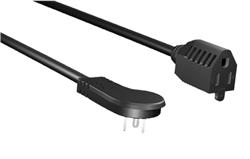 Micro Connectors Low Profile Angled Power Cord Extension, 16 AWG, 3FT