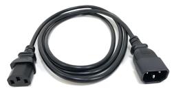 Micro Connectors AC Power Extension Cord 18AWG, C13 to C14, 6FT, Black