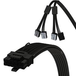 iCAN PCIe5.0 4x8Pin to 12VHPWR (16Pin) PSU Extension - 40cm, Black