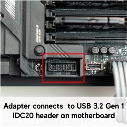 iCAN USB 3.2 Gen 2 (USB 3.1) Internal Adapter 20-Pin Motherboard Header Male to Female 10Gbps for PC USB-A Ports - Inward Ty...