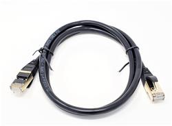 Micro Connectors 3 Feet Cat8 SFTP RJ45 Patch 26AWG Cable (Black）