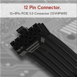 iCAN 600W PCIE 5.0 12VHPWR (16Pin) 16AWG PSU Cable - 70cm (Black) Compatible with all RTX4000 and RTX3000 FE GPUs