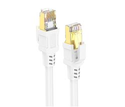 iCAN CAT7 Ethernet Patch Cable, High Speed 10Gbps 600MHz,  Double Shielded S/FTP 26AWG, Gold Plated, 3FT, White(Open Box)