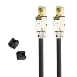 iCAN Premium CAT8 Ethernet Patch Cable with Field-mountable 2xRJ45 Connectors, High Speed 40Gbps 2000MHz, Double Shielded S/FTP