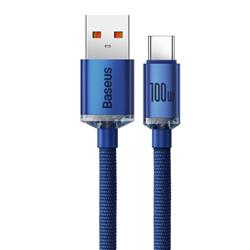 Baseus Crystal Shine Series Fast Charging Data Cable USB-A to USB Type-C 100W, 2m (6.6ft), Blue(Open Box)