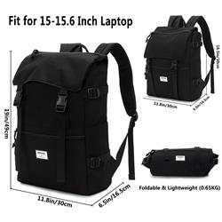 KINGSLONG 15.6" Carry-on Travel Laptop Backpack, Black