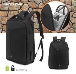 KINGSLONG 15.6" Laptop Backpack with Anti-theft Lock, Black