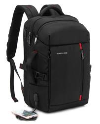 KINGSLONG 15.6" Laptop Backpack with USB Charging Port, Black