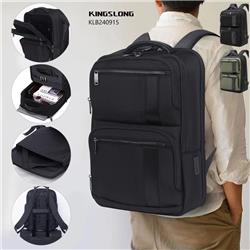 KINGSLONG 15.6" Waterproof Laptop Travel Backpack , Black(Open Box)