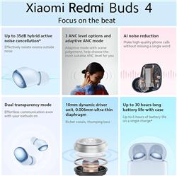 REDMI Buds 4 ANC Wireless Earbuds, White